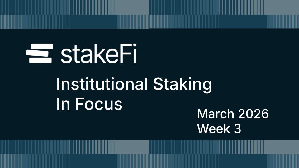 stakeFi_network's tweet photo. stakeFi Institutional Staking RoundUp: 3/20/2026

▶️ @secgov provided clear lines on crypto regulation by saying “most crypto assets are not securities.”
▶️ Abra Financial announced plans to go public amid growing institutional staking demand
▶️ @grayscale staked 57K ETH through its Grayscale Ethereum Mini Trust ETF

This weeks biggest story was about a major regulatory signal released for institutional staking by the SEC. US Senate is set to review more stablecoin yield regulations.

Follow stakeFi for more updates about institutional interests in the web3 space!