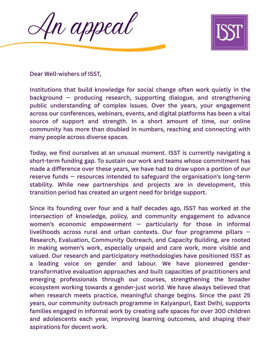 Institute Of Social Studies Trust (ISST) tweet media