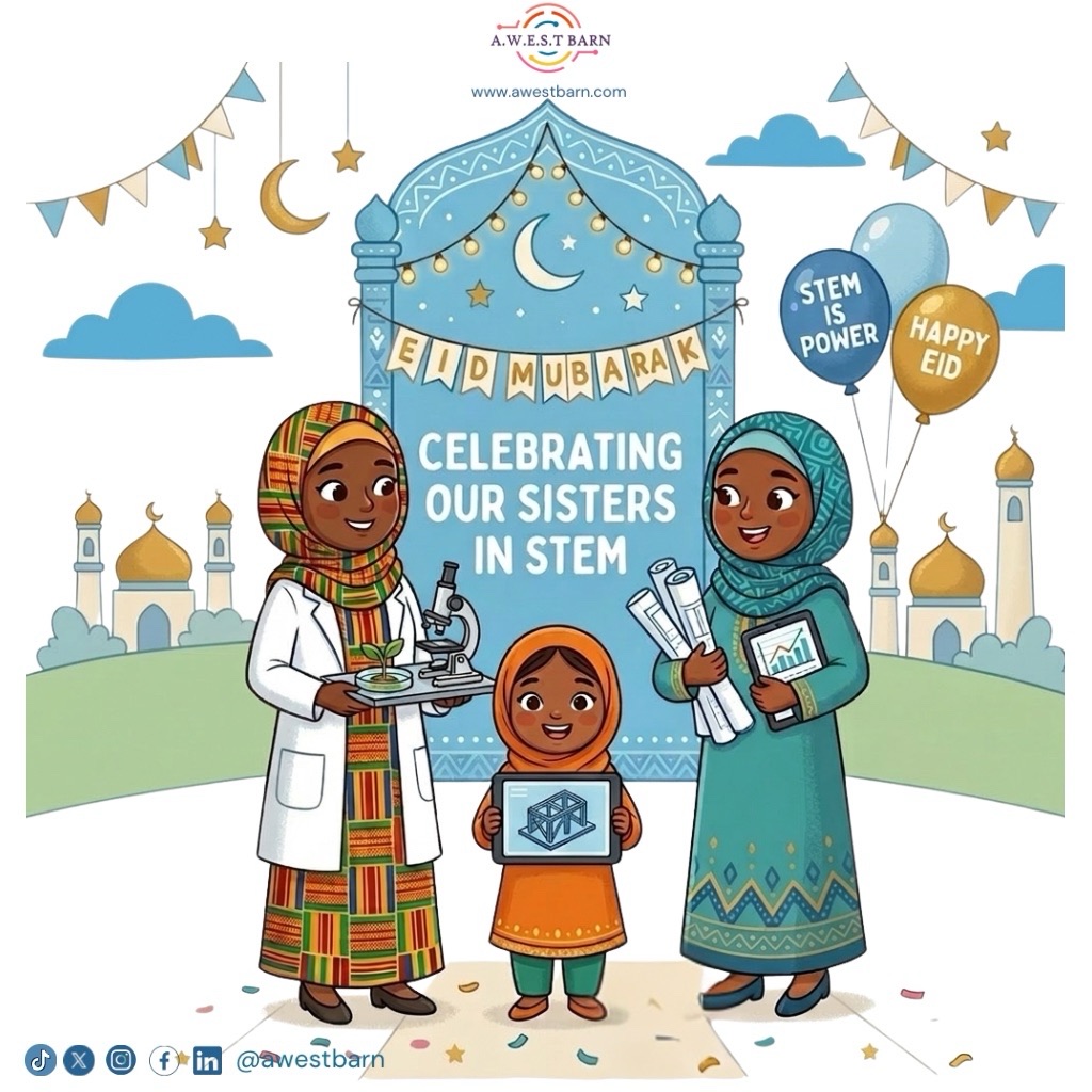 AwestBarn_'s tweet image. Eid Mubarak to our brilliant Muslim women in STEM 🌙✨

May this season bring you clarity in your work, boldness in your ideas, and ease in every path you choose. 

Keep building, keep breaking barriers.

#EidMubarak #WomenSTEM #STEMGirls #AWESTBarn #SheInspires #SDG5