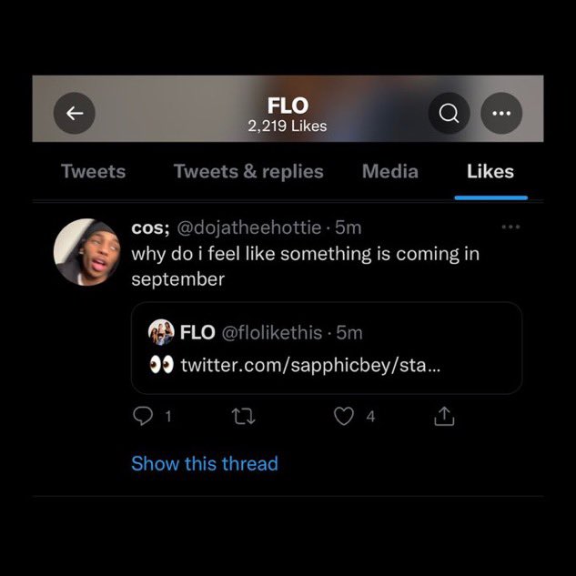 thank you for the FOLLOWWW <a href="/flolikethis/">FLO</a> !! i been here since day one. yall used my tweet to tease nmj coming 🥹