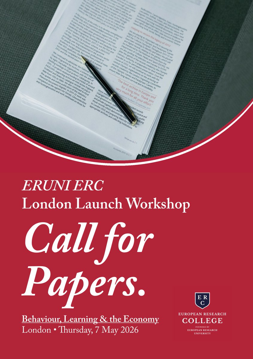 ERCbyERUNI's tweet photo. Final Call for Papers — Deadline This Weekend! 🚨

⏳ Submission deadline: 22 March (this weekend!)
📧 Send to: vit.simral@eruni.org
🏆 Best paper prize + financial reward

#CallForPapers #Economics #BehaviouralScience #LearningScience #EconTwitter #PhDLife https://t.co/AJO2YdRhSb
