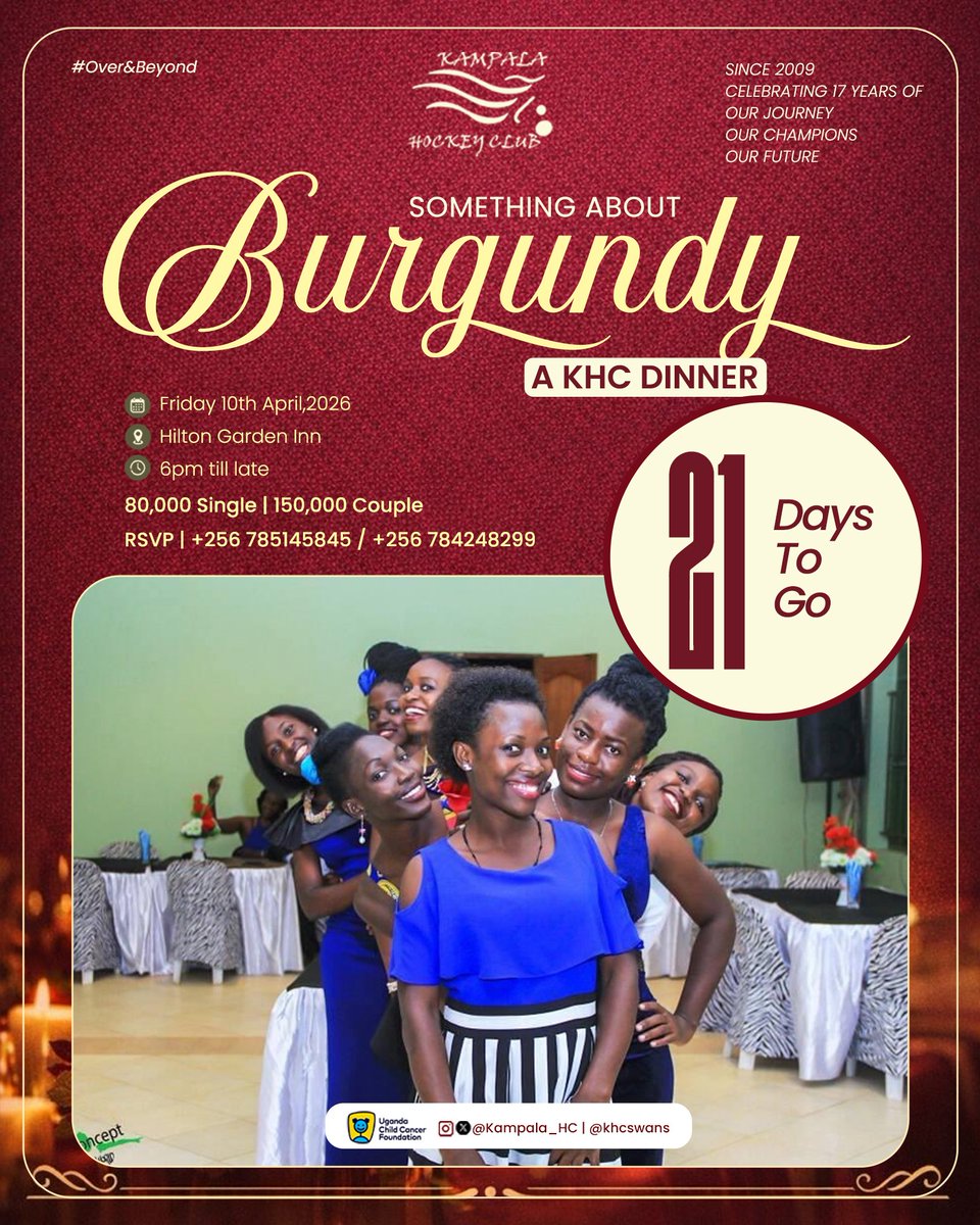 KampalaHC_UG's tweet photo. Consider this your special @khcswans invite for the KHC Dinner
#Overamdbeyond https://t.co/132q1cbHIe
