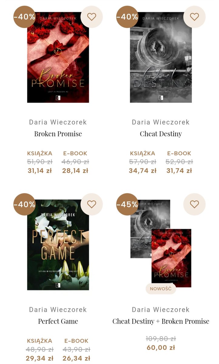 davievv's tweet photo. Na stronie Wydawnictwa trwa promocja -40%! Te piękności możecie złapać w super cenach🫶🏼
#perfectgamenapapierze
#cheatdestinyDW
#brokenpromiseDW https://t.co/mqyeIGYVyr