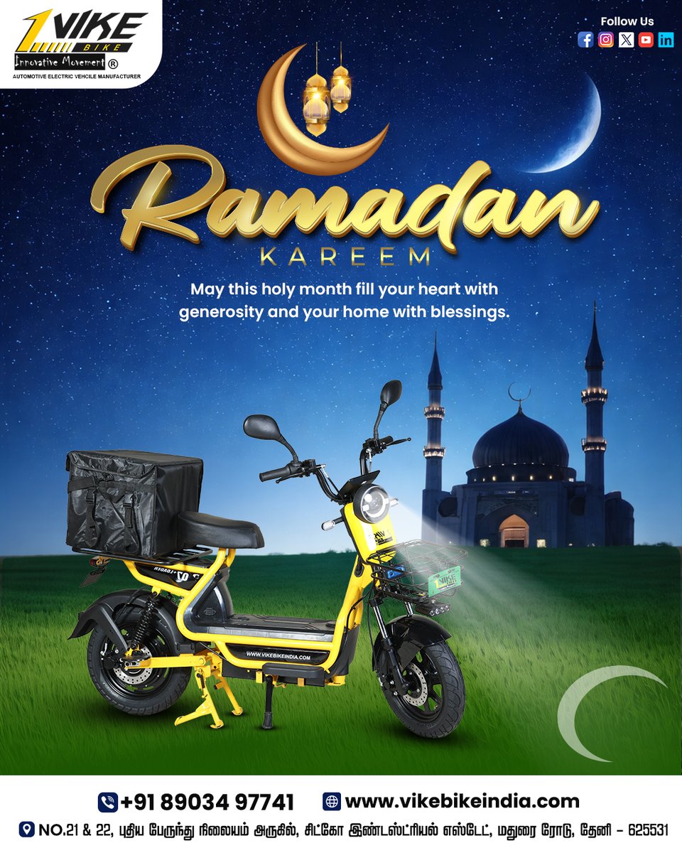 vikebikeindia's tweet photo. Ramadan Kareem 🌙
Blessings, peace, and love to everyone.

#RamadanKareem #Ramadan2026 #BlessedMonth #RamadanVibes #StayBlessed #PeaceAndPrayer #HolyMonth #Gratitude #Faith #Dua #RamadanMubarak #SpreadLove #IslamicPost #GoodVibes #FamilyBlessings https://t.co/CB95caM2ZC
