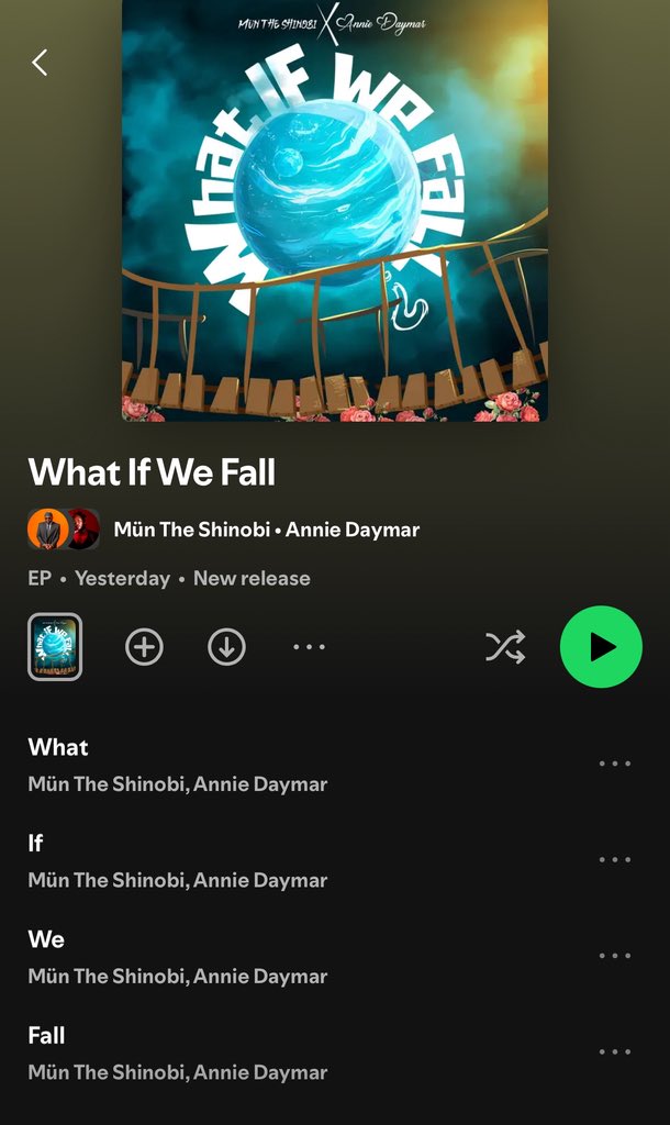 jtownradar's tweet photo. WHAT IF WE FALL?

@MunTheShinobi &amp; ANNIE DAYMAR

Cc.
@SynapseCLT 

🚨 OUT NOW 🚨 https://t.co/VvTSTZSB0L
