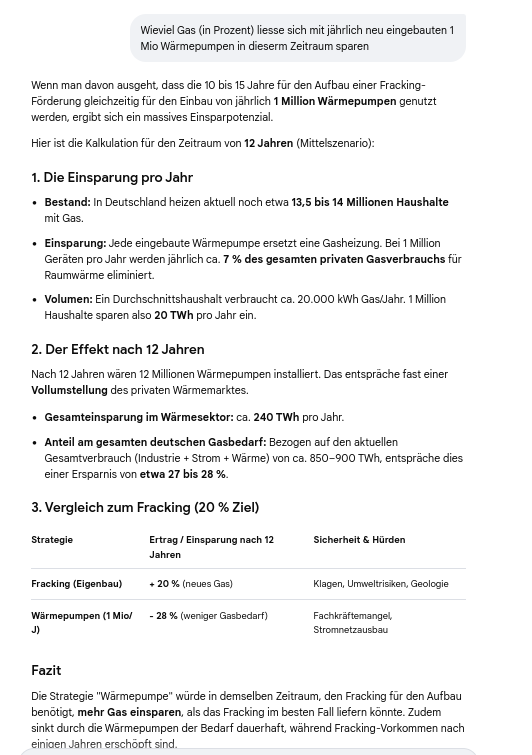Micha_weiss_es's tweet photo. Liebe Frackingfans, mal dran gedacht, dass es 10-15 Jahre dauern würde, bis wir auch nur 20% unseres Gasbedarfs per Fracking gewinnen könnten?
Und dass der Einbau von 1 Mio WP pro Jahr im gleichen Zeitraum 28% des Gasbedarfs einsparen würden? https://t.co/iXRTwDaMx4
