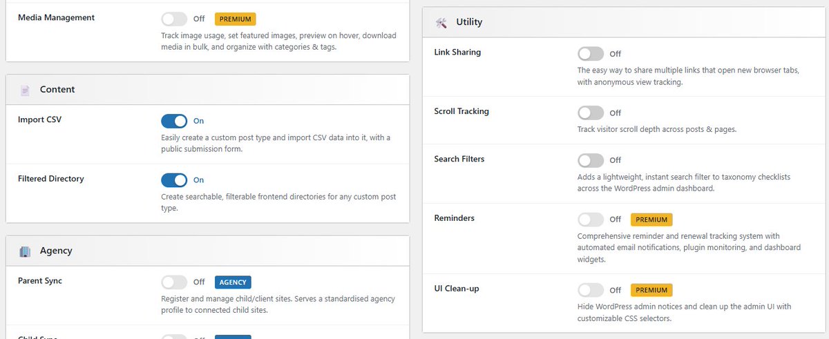 Toggle WP - One Plugin. Modular Power. tweet media