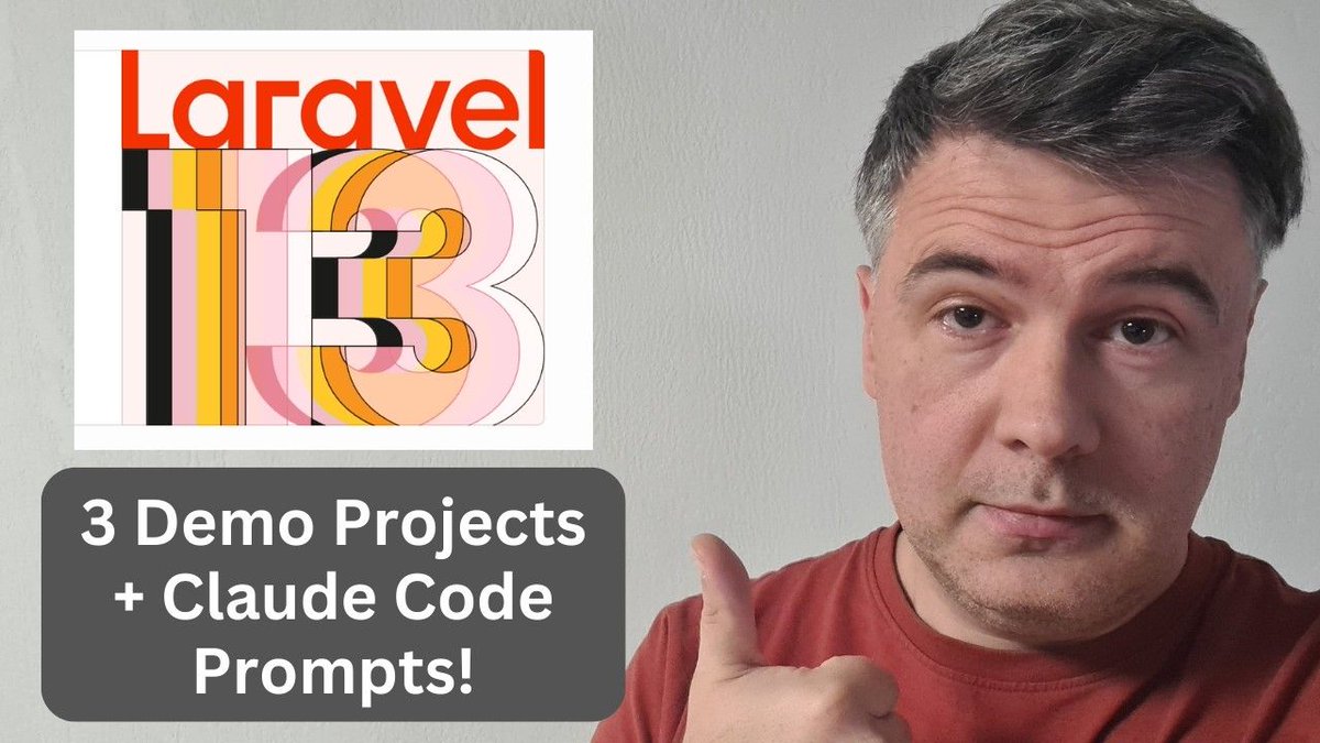 PovilasKorop's tweet photo. My new video on Laravel Daily channel.

NEW Laravel 13 For Beginners: 30-Minute Crash Course
https://t.co/fSBJuR4Xl5

Same as free Laravel Daily course I launched yesterday, re-published on YouTube. https://t.co/7j3uNxFXIh