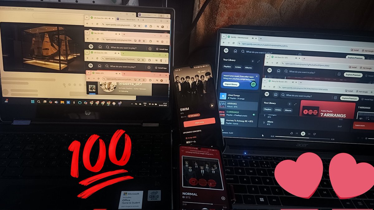 Violet_A7_'s tweet photo. 🔥 STREAMING MODE ON 🔥

✅ Multiple accs+ devices
✅ Different data connections
✅ Using dual audio mode
✅ YT music
✅ Scener
✅ Shazam
✅ 🟢Wifi
✅ 🍎Music
✅ Bought on iTunes

ARIRANG OUT NOW
SWIM OUT NOW
#ARIRANGISHERE
BTS IS BACK
RETURN OF THE KINGS
#BTS_ARIRANG
#BTS_SWIM https://t.co/Jw7SDa4YyV