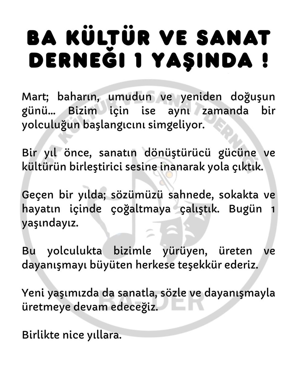 BA Kültür ve Sanat Derneği tweet media