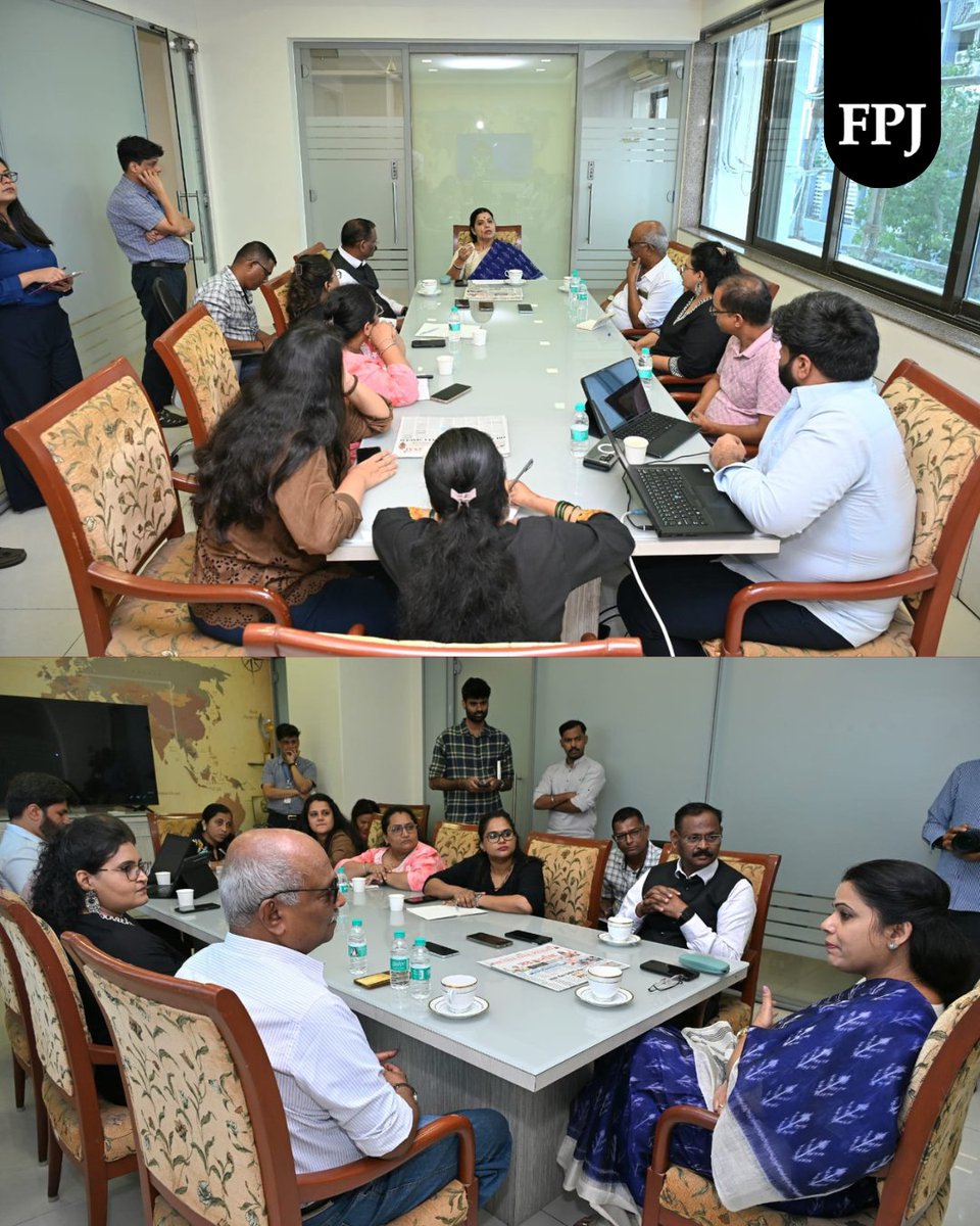 fpjindia's tweet photo. #PHOTOS | Mumbai Mayor @TawdeRitu visited Free Press House today for an insightful interaction with Team FPJ. 

#MumbaiMayor #FPJ #LeadersLounge @ak_karnani @fpjbala @prakashrsawant https://t.co/Ku8dzIzvdH