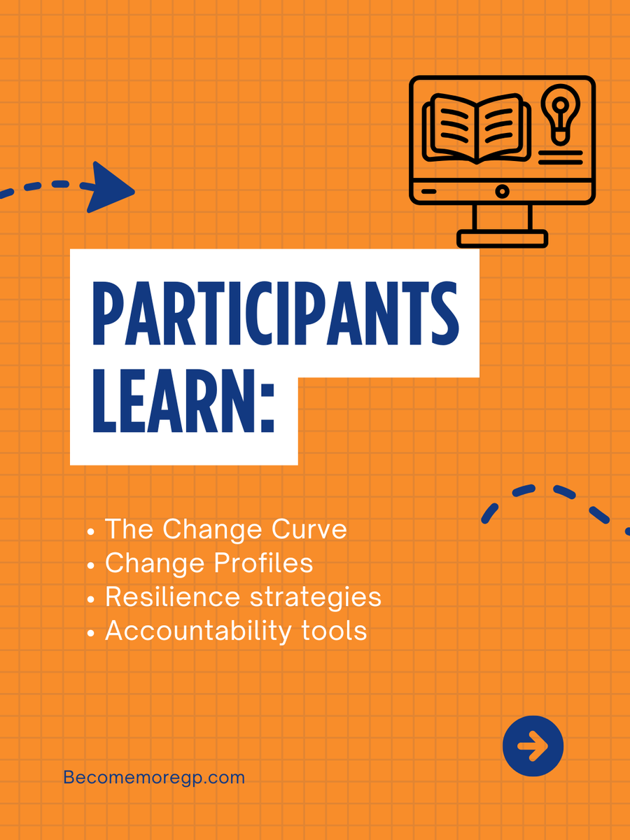 BecomeMoreGroup's tweet photo. New workshops just dropped!

✔️ Get comfortable with change
✔️ Learn how to lead change that actually lasts

Sign up now and start making an impact. https://t.co/aqByYeAHA7