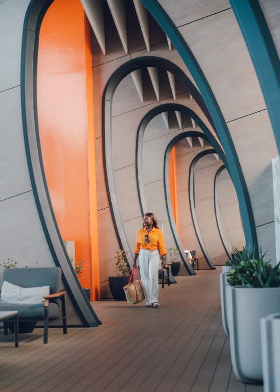 🌟✨ Discover the elegance of the Celebrity Beyond! Stroll through the stunning Magic Carpet hallway and enjoy the modern architecture that defines this luxurious ship. 🌊☀️

Contact me today to book your cruise on the Celebrity Beyond! 📞