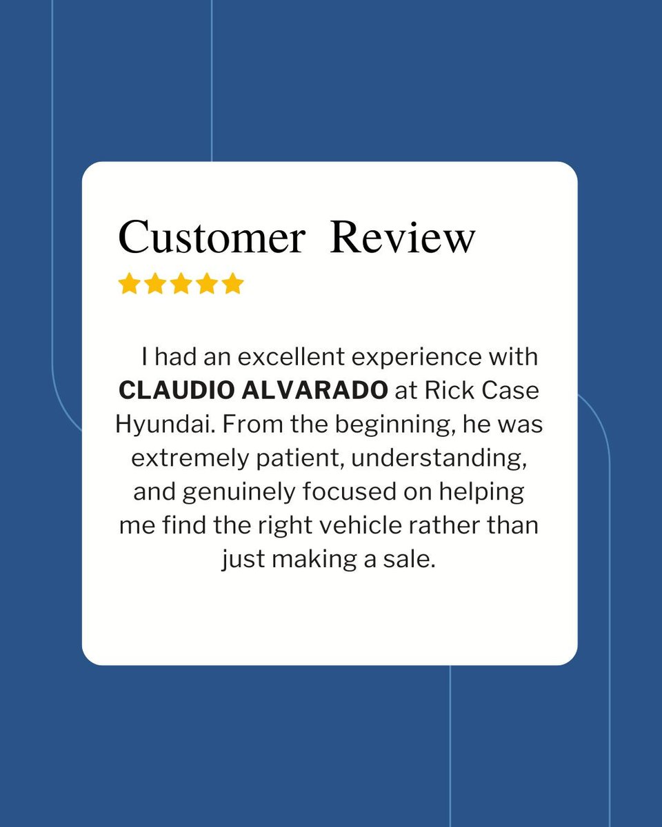 HyundaiDavie's tweet image. ⭐ Thank you for the great review and for trusting us with your car-buying experience. We appreciate you! #CustomerReview #HappyCustomers