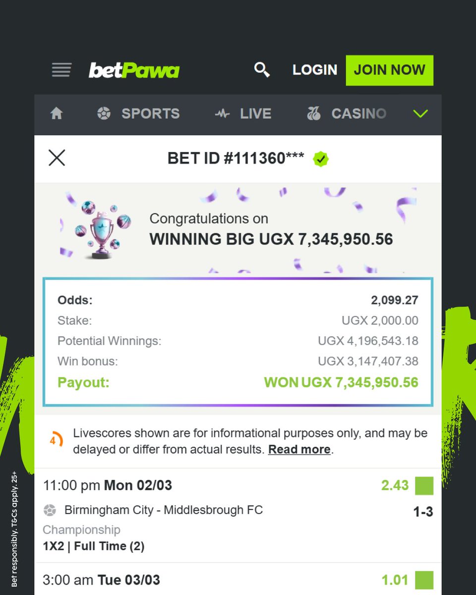 🔥 Big wins keep landing on betPawa 💸 

Players across the platform are celebrating wins every week 🎉 

Same odds. Same experience. Same chance to win⚽✨ 

#betPawaUganda #HomeOfBigWinners