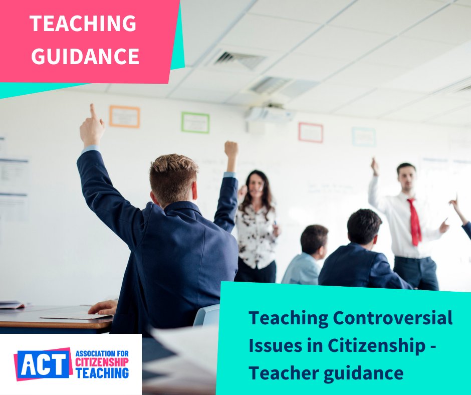 ACitizenshipT's tweet photo. How can teachers navigate controversial issues in the classroom?  ACT’s guidance helps educators manage sensitive topics, support diverse perspectives and maintain impartiality.  Find out more: https://t.co/RTJl7OnfwO  #TeachingCitizenship #ControversialIssues https://t.co/x2KlALby4G