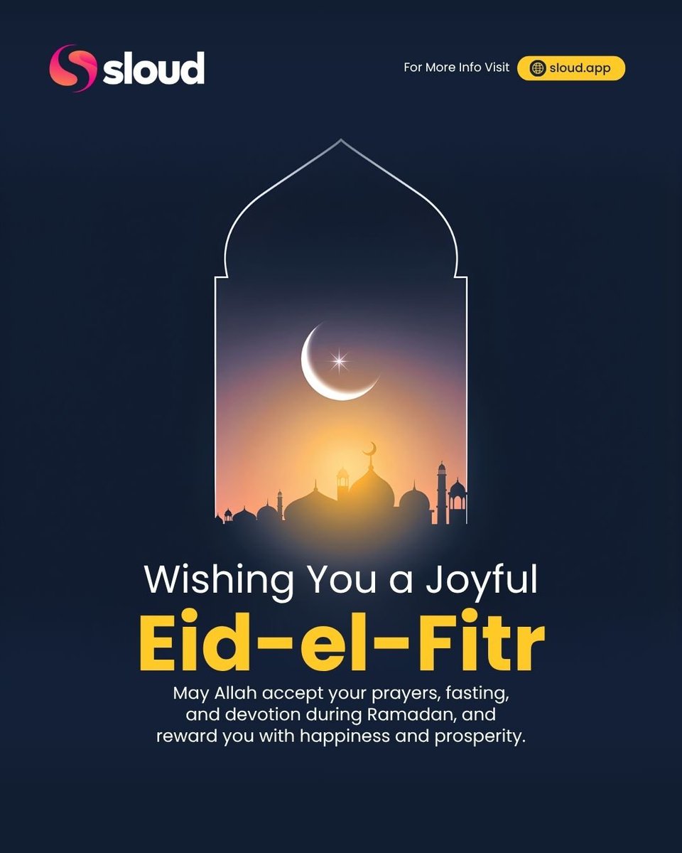 SloudApp's tweet photo. Eid Mubarak 🎉

#Sloud
#Sloudfront
#BusinessOwners https://t.co/mr09O4iRve