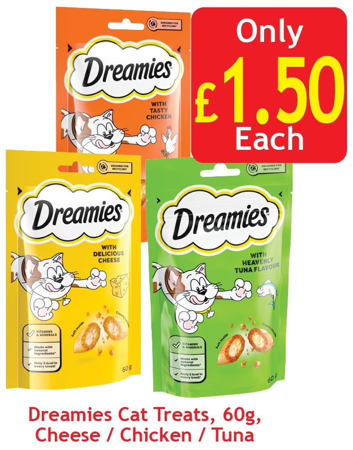 clydebankcoop's tweet image. Treat your furry friend!

🐱 Dreamies Cat Treats
60g – Cheese 🧀 / Chicken 🍗 / Tuna 🐟

ONLY £1.50 each

Shake the pack and watch them run! 😺

#Dreamies #CatTreats #PetLovers