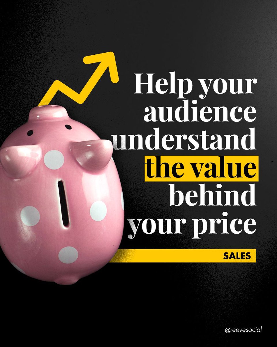 Social media that creates ➤ 𝗦𝗮𝗹𝗲𝘀

Are you struggling for social content that drives conversions?

💡 Price breakdown post: Help your audience understand the value behind your price.

Purposeful social media, that creates impact. ®️✔️