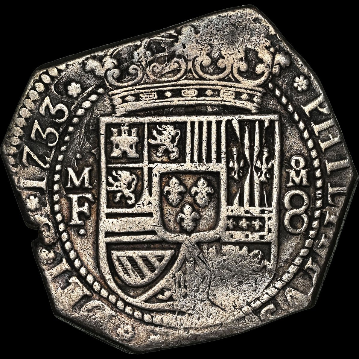 NGCcoin's tweet photo. Coin of the Day: On this day in 1602, the Dutch East India Company was established. This Mexico 1733 8 Reales is attributed to one of its more famous wrecks, the Rooswijk, which sank with all hands near England in 1740. Find this coin in a Heritage sale: https://t.co/YwsrDE7pof https://t.co/Eb9kQBLwI3