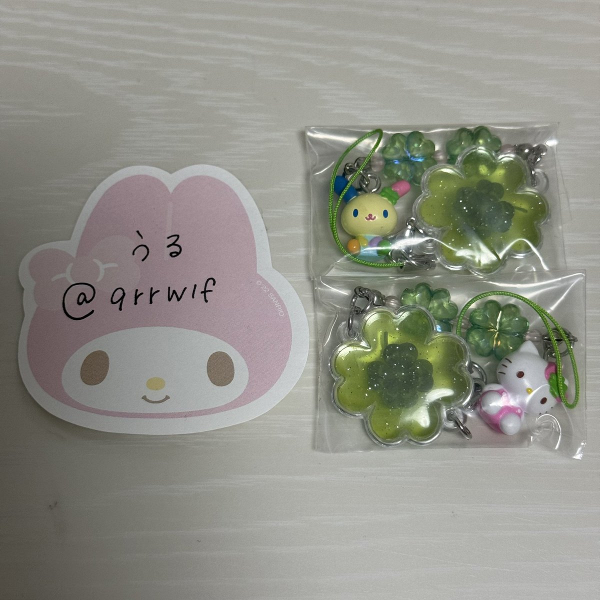 9rrwlf's tweet photo. 【交換】サンリオ シークレットクローバーストラップ

求：マイメロ しろうさ くろうさ

譲：キティ ウサハナ

郵送での交換希望です。お気軽にお声がけください。 https://t.co/zr798IK56U