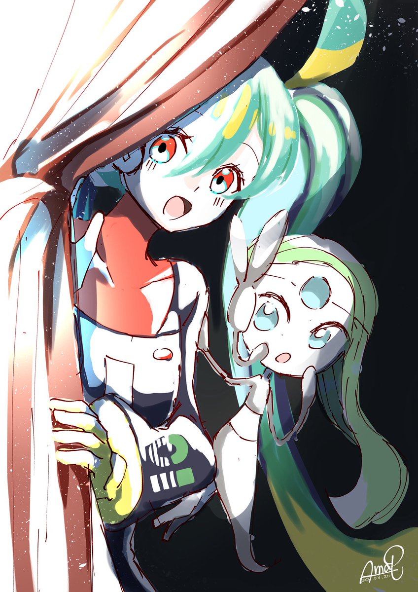 amamitsuki0809's tweet photo. ポケミクライブ楽しみすぎて落描き
明日楽しみだなーーー！！(*^^*)
 #イラスト  #ポケミク https://t.co/6eju1PAZME