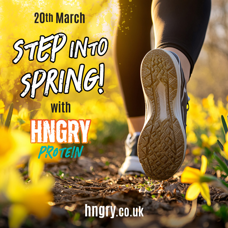Hibernation is over! ☀️ Step into spring with HNGRY® Whey Protein. High protein, natural &amp; GF for the ultimate outdoor recovery. Fuel your adventure today! 🌼 #HNGRY #SpringFitness #WheyProtein #FirstdayofSpring