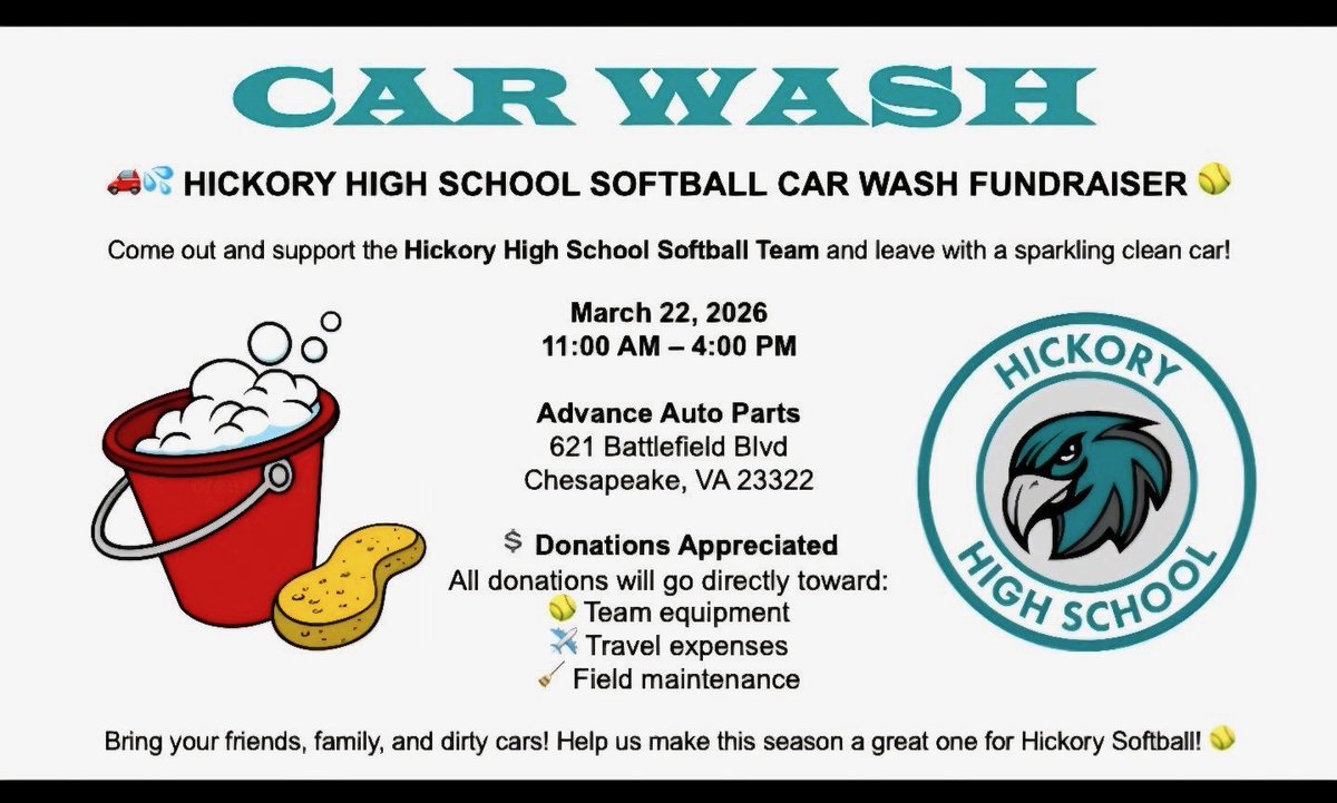 HHSSoftball2018's tweet photo. Good morning Hawk fans.  Come out Sunday and support our softball program.  Thanks in advance!!!! https://t.co/OIzD65RLUk