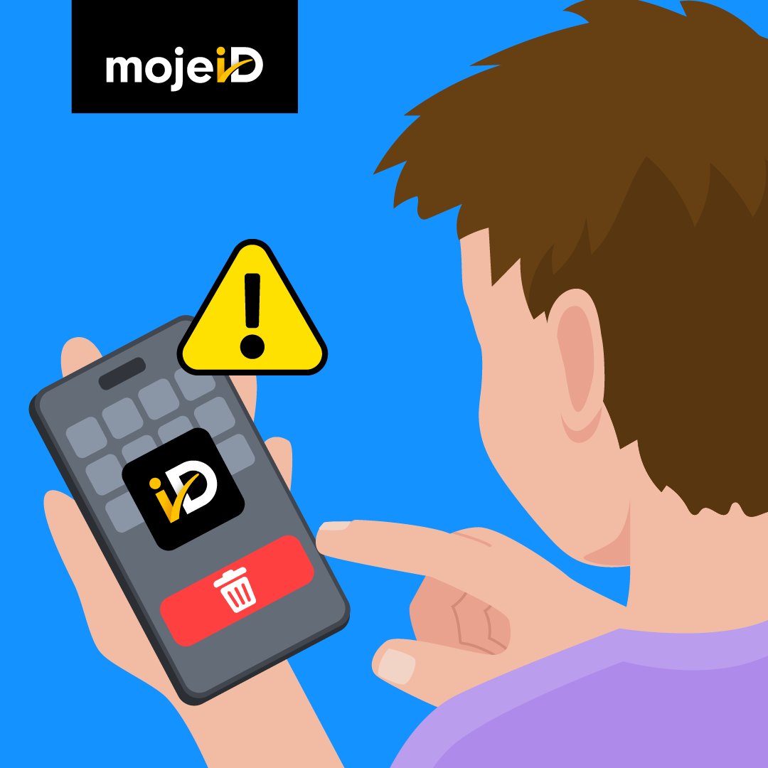 mojeID's tweet photo. Až budete příště dělat místo v telefonu, na MojeID raději nesahejte. 👀

⚠️ Smazáním aplikace můžete přijít o ověřenou digitální identitu.
➡️ Ověření totožnosti pak bude potřeba zopakovat. https://t.co/ZKRMYMUOpa