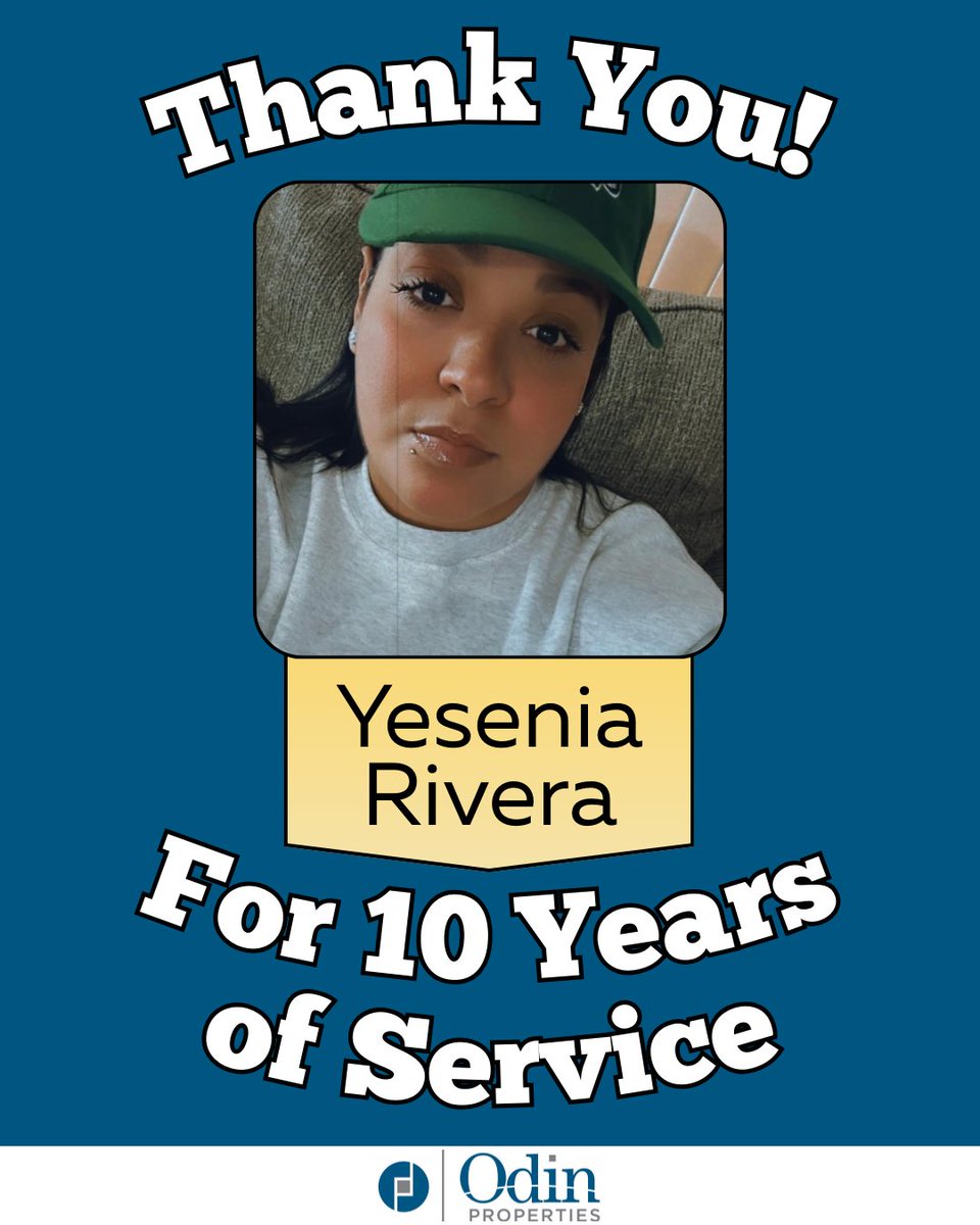 OdinProp's tweet photo. Congratulations to Yesenia Rivera on an incredible 10 years with Odin Properties! 🎉
When she’s not at work, Yesenia’s world revolves around her kids—family is truly at the heart of everything she does. In her spare time, she enjoys hosting family gatherings filled with game nights and karaoke, creating lasting memories with the people she loves most.
Thank you, Yesenia, for your dedication, positivity, and the joy you bring to our team. Here’s to many more years of success! 💙