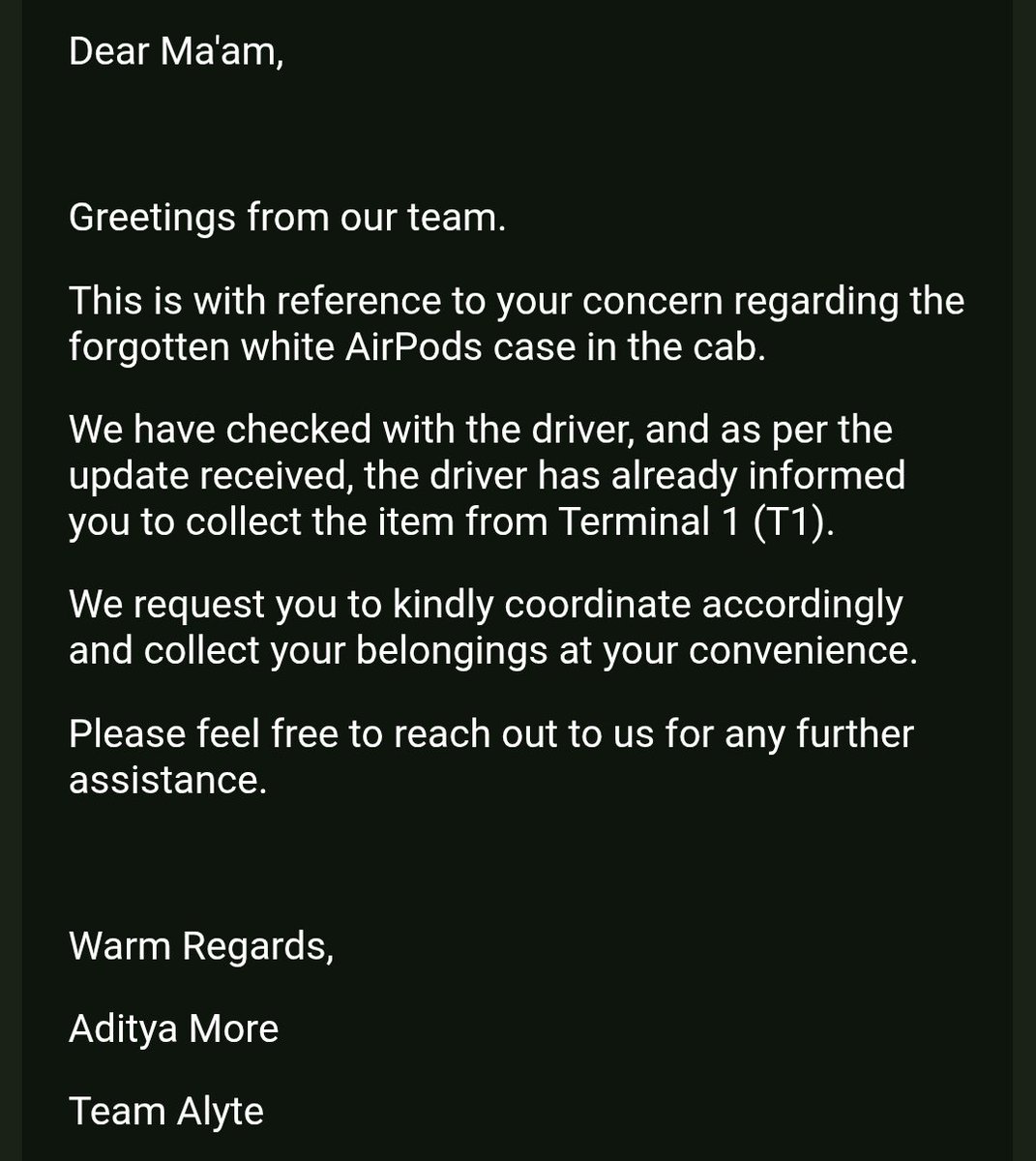 Matrabhoomi1st's tweet photo. @Mahindralog_MLL  Kindly resolve this, it was not found at terminal 1 as mentioned rather kept at your hub....I need it to be delivered by tomorrow at most. ID 61405 https://t.co/GTO9rFpoYh