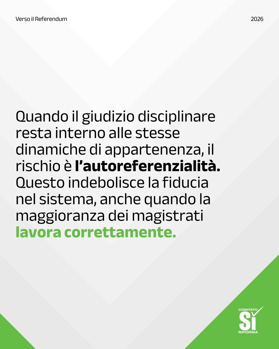 Si_Riforma's tweet photo. Perché è giusta l’#AltaCorte disciplinare? È necessario affermare un principio molto semplice: chi sbaglia paga.
Scorri il carosello per scoprire cosa cambia e perché riguarda anche te. Informati nel merito, senza farti trascinare da slogan o ricostruzioni parziali.
#SìRiforma https://t.co/yHOgBnNxJ2