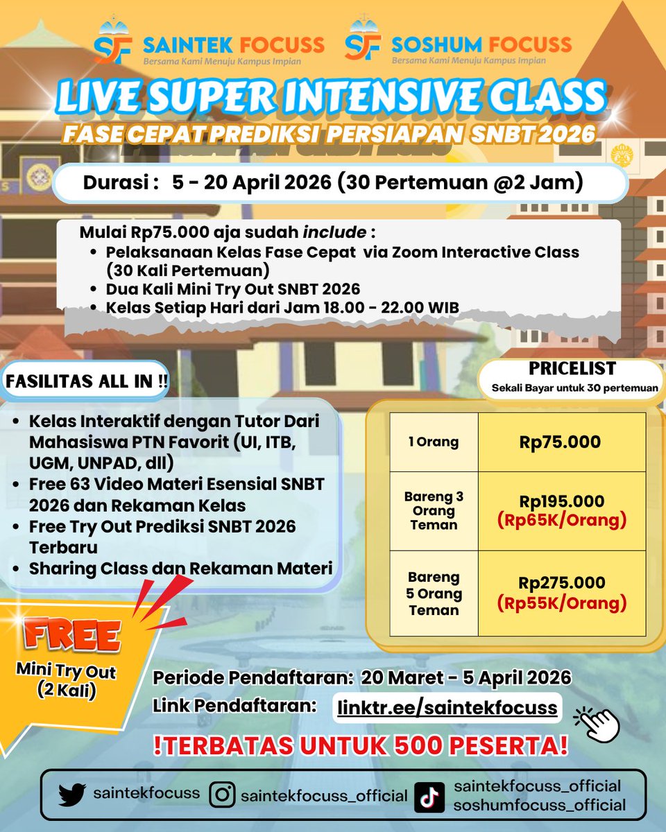 SAINTEK FOCUSS | CHECK PINNED tweet media