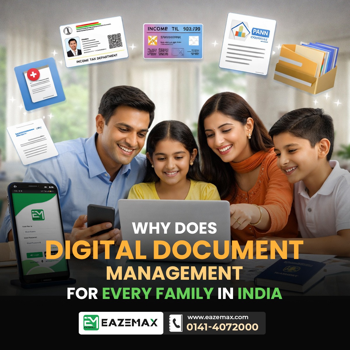 eazemaxsoftware's tweet image. Manage your family’s important documents securely with #DigitalDocumentManagement in India. Learn benefits, challenges &amp;amp; how #EazeMax simplifies storage and access.

Read More: blog.eazemax.com/digital-docume…

#PaperlessIndia #DigitalIndia #SecureDocuments #TechInIndia #StartupIndia