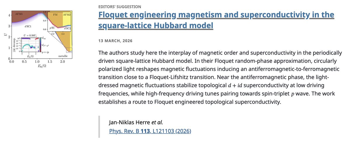 Physical Review B tweet media