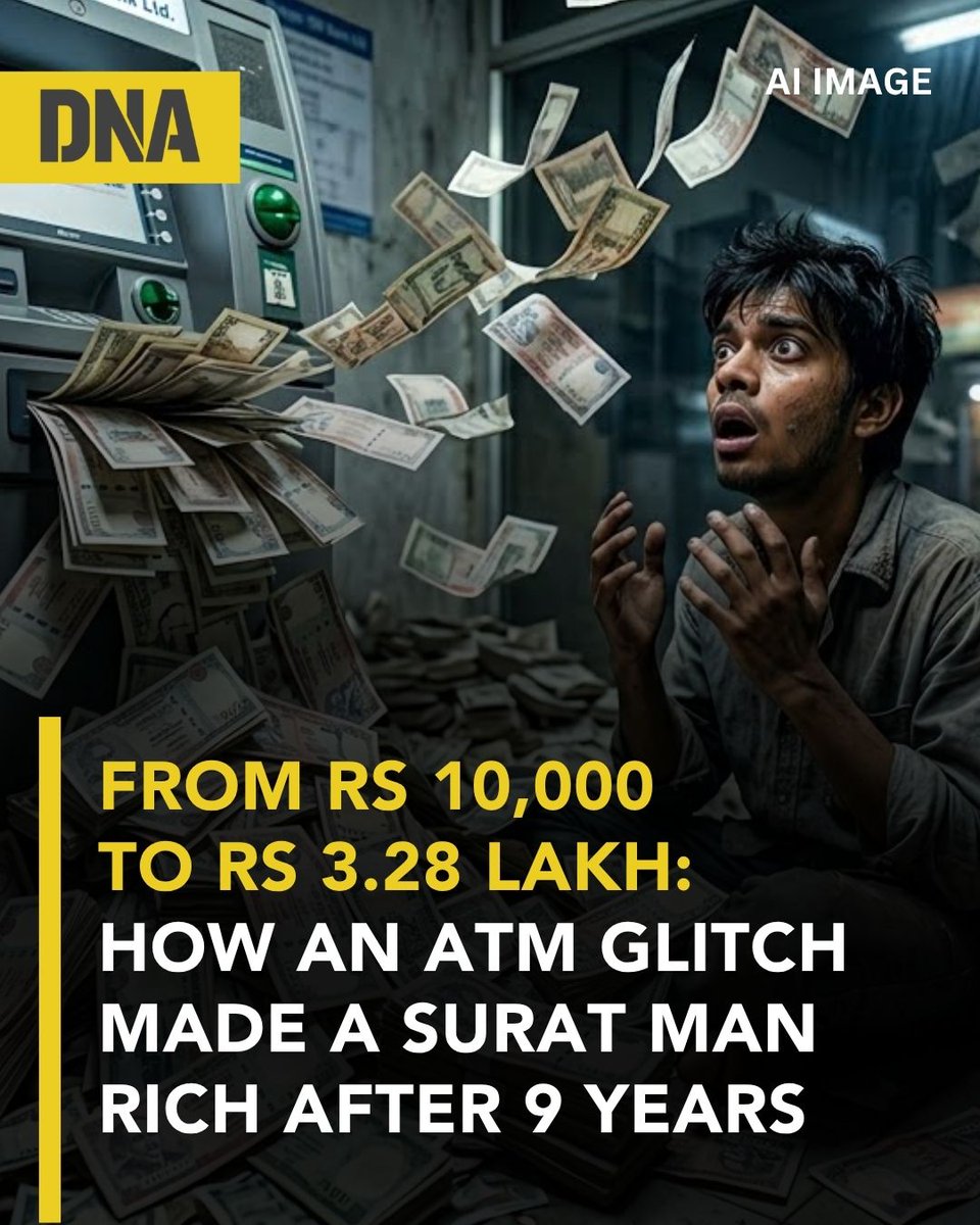 dna's tweet image. A man from Surat, who was a victim of a failed withdrawal transaction from an ATM, has finally got respite from the consumer court and received over 30 times the amount as compensation. Know the full story here.

Know Here: dnaindia.com/viral/report-f…

#DNAUpdates | #Surat | #ATM |