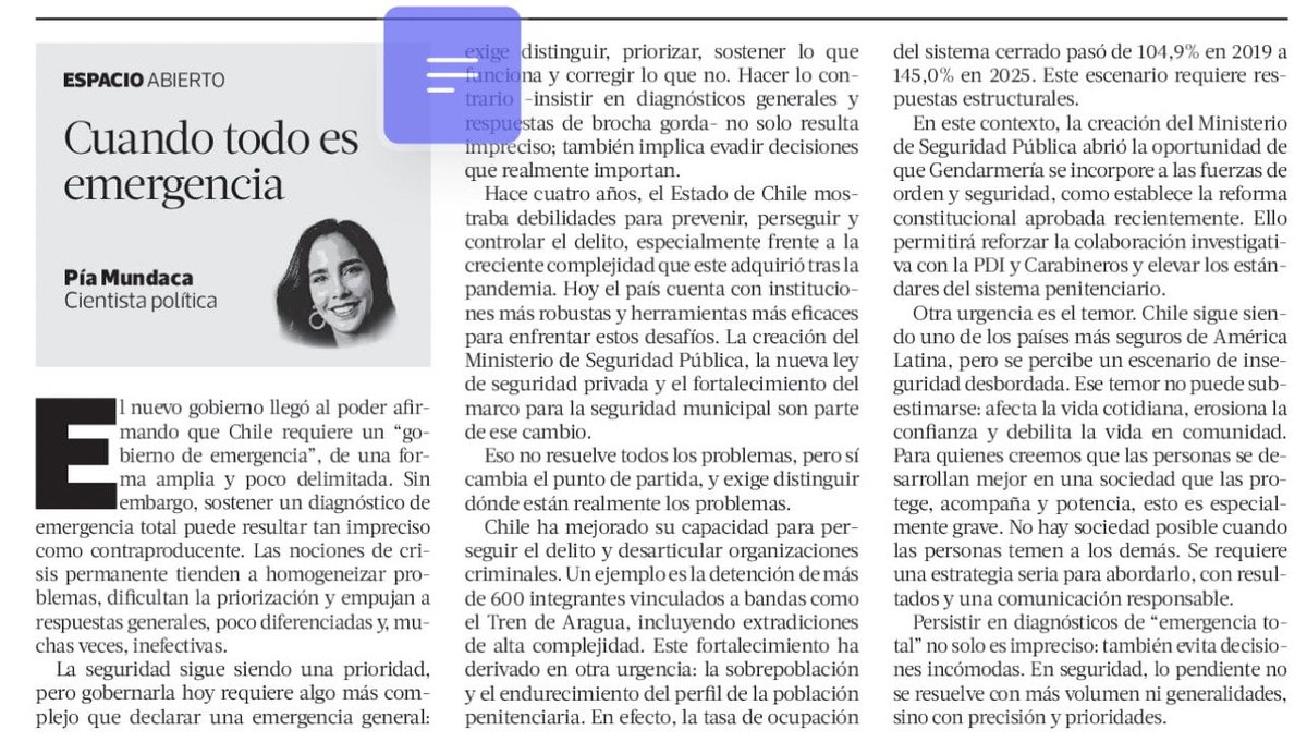 Pía Mundaca Ovalle tweet media