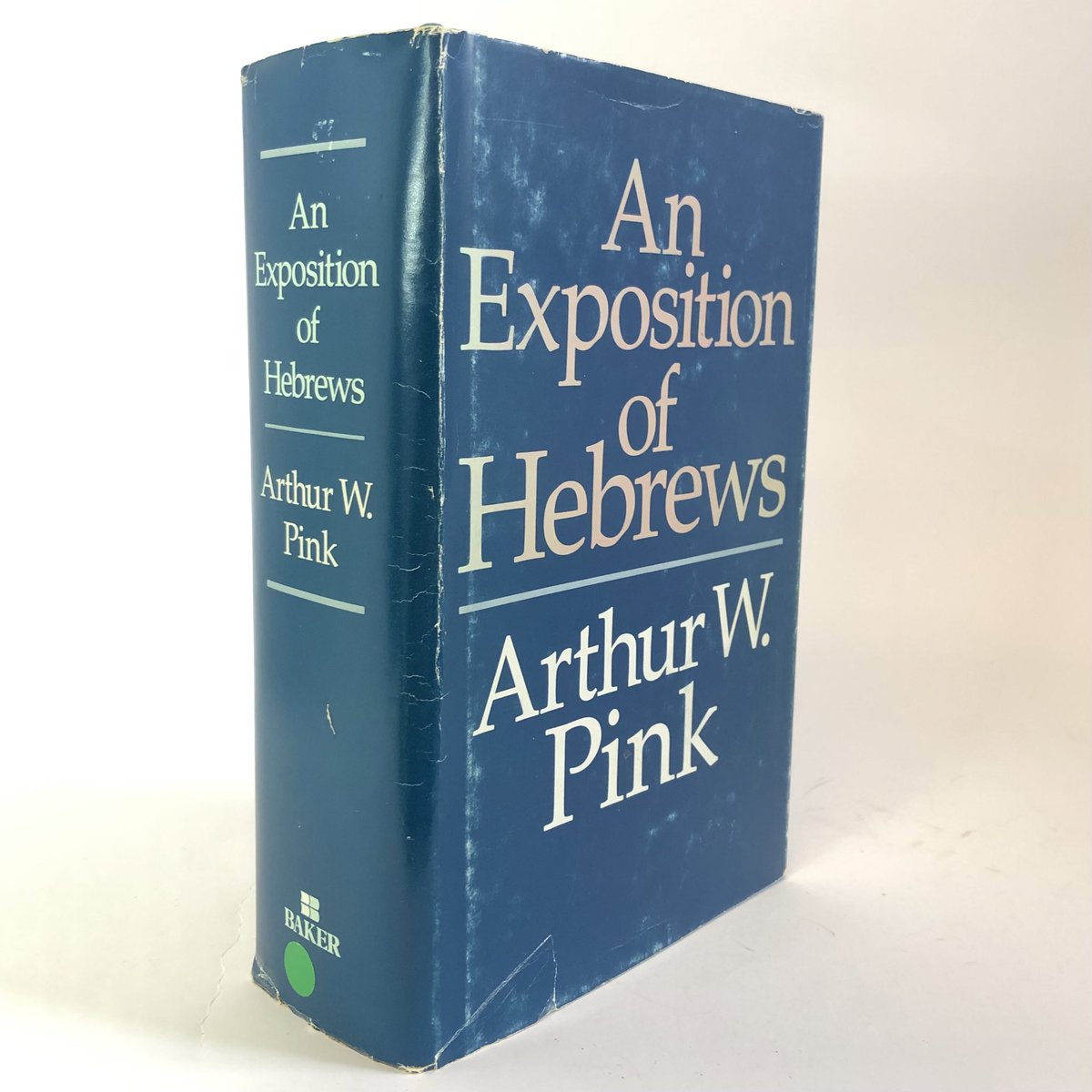 OssettBookshop's tweet photo. Exposition of Hebrews by Arthur W Pink. A scarce work, originally in 2 vols. Published by Baker Book House, 1989. Octavo. Cloth in very good condition. A few ink underlinings. Dust jacket a little tatty. £18 #fridayfeature #awpink #secondhandbooks #ossett #christianbooks https://t.co/wyqB7868ze