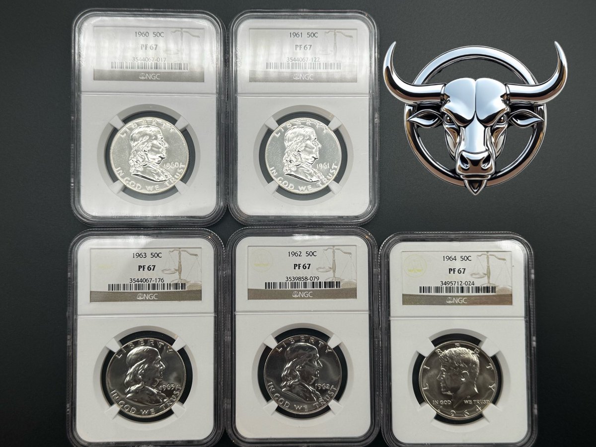 🚨 5 NGC PF67 PROOF SILVER GIVEAWAY! 🥈

FREE graded 90% proofs: 1960-63 Franklin + 1964 Kennedy halves (PF67 NGC)

Dip stacking time (~$72/oz spot)!

Enter:
1.  Follow <a href="/SilverDegen/">SilverDegen</a>
2.  Like + RT
3.  Tag 2 friends ***Bonus: Bookmark livestream 
(link in comments)

Winners