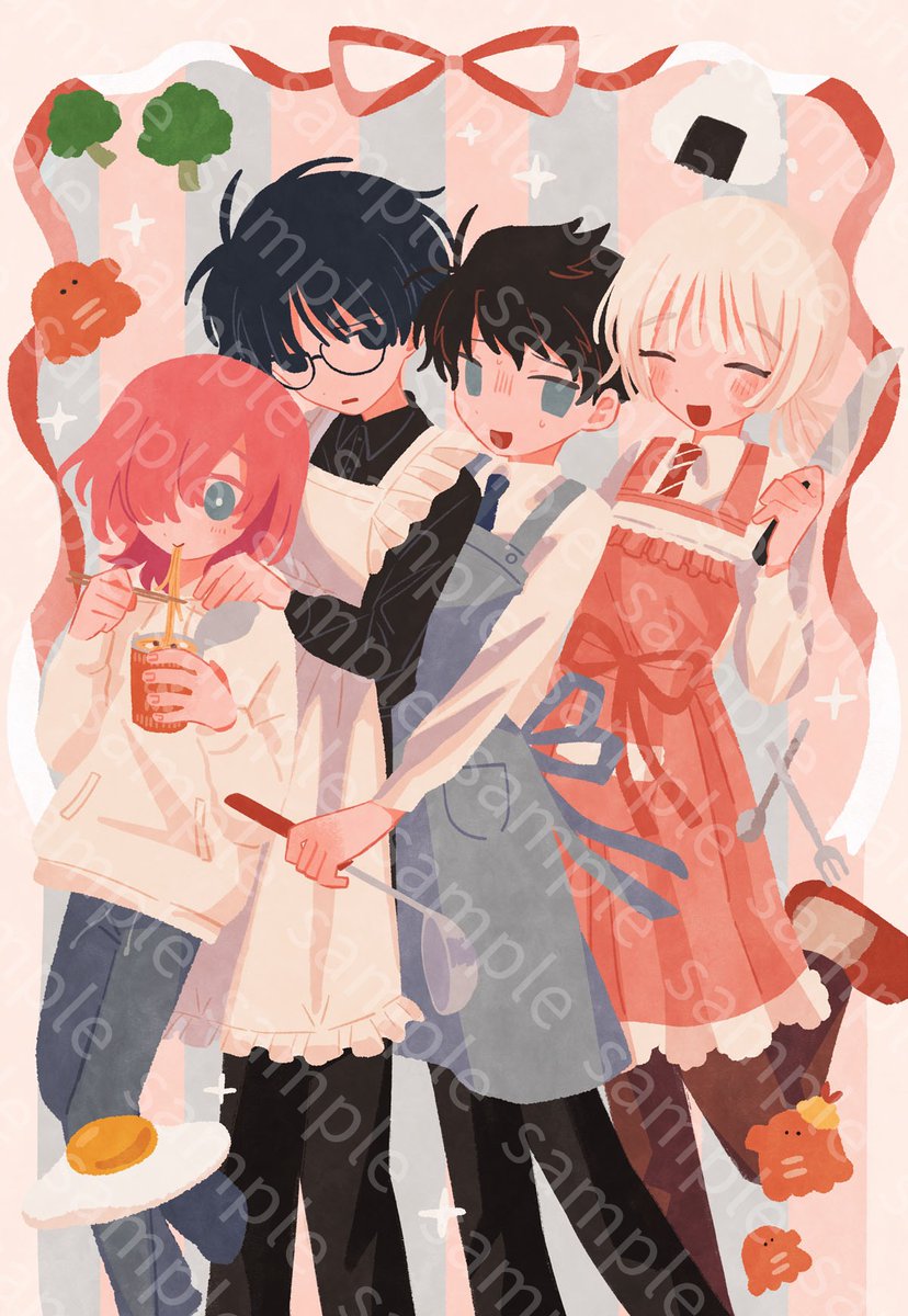ruuya1124's tweet photo. 🍙#びぶウェブポン 描き下ろしイラスト🍙

お弁当作るぞ〜！
料理できない奴が両端にいるけど大丈夫か？？
ポイントは、立浪が173cmで藍原ちゃんが175cmなところです

👇引用元をリポスト&amp;フォローでこちらの描き下ろしイラストのキャンバスアートが当たります https://t.co/e1jWKja81b