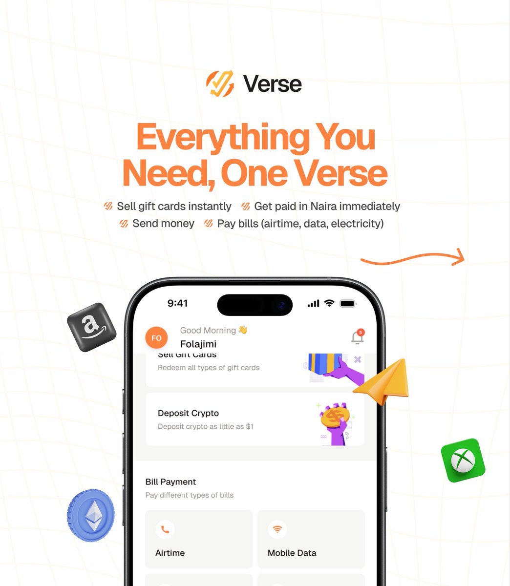 myverseapp's tweet photo. Looking for a fast and reliable app to sell gift cards instantly? Send money and Pay bills? 

Verse is the app for you! 

Everything you need, One Verse!

#billpaymentapp #gifttradingapp #fasttransactions #eidcelebration https://t.co/qtjHLZytv2