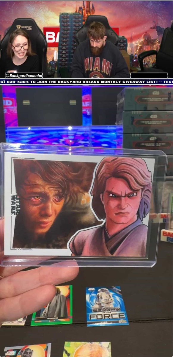 jtroutpaintings's tweet image. Sharing today’s reveal of my Anakin Skywalker because this sketch card is my first to be found, pulled on WhatNot by BackyardInfinity

I did 3 of these Live Action/Animated mashups for the Smugglers Outpost.

@Topps #anakinskywalker #sketchcard #1of1