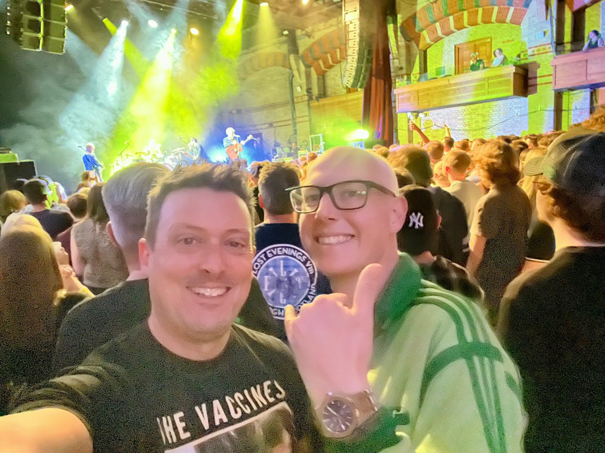 spandexwarrior's tweet photo. An emotional one yesterday, @TheSnuts  was my first gig since my diagnosis and starting chemo, I made the sensible decision to stand at the back for this one. But am delighted to report that there was still an Emrich in the mosh pit. Good work son. https://t.co/kdKFqe2jKI