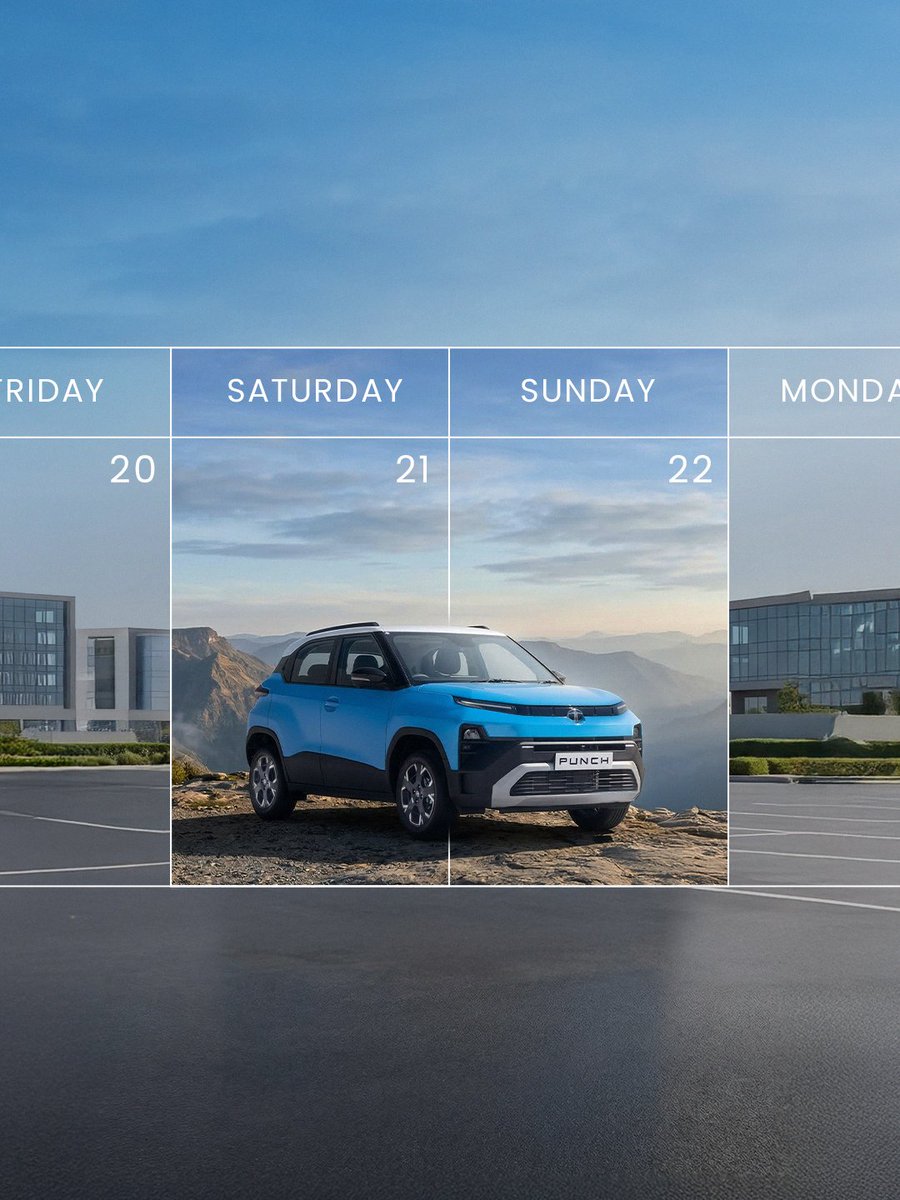 TataMotors_Cars's tweet photo. Weekend calendar booked to Command Max!

Book Now. https://t.co/28bTGRWJqw​

#CommandMax #TataMotors #TataMotorsPassengerVehicles #TataPunch #NewPunch #CommandWithPunch https://t.co/XIai3dM0ws