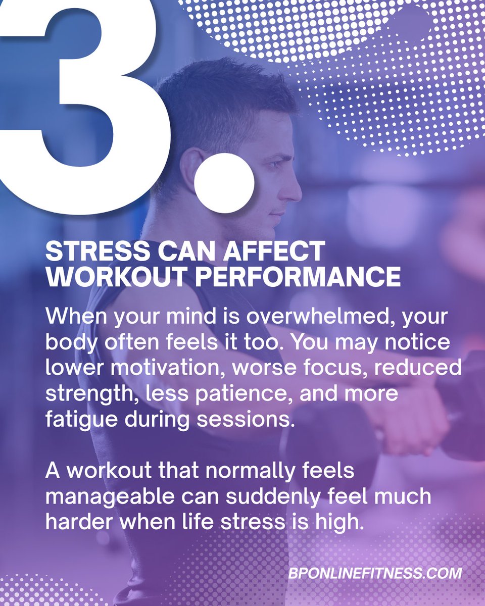 brandonpfit's tweet image. Stress Outside the Gym = Recovery Load Inside the Gym 😵‍💫

🔥 Your body does not separate life stress from training stress

🧠📉 High stress can slow recovery

💪📉 Stress can affect workout performance

#stress #workout #recovery #onlinecoach #personaltrainer