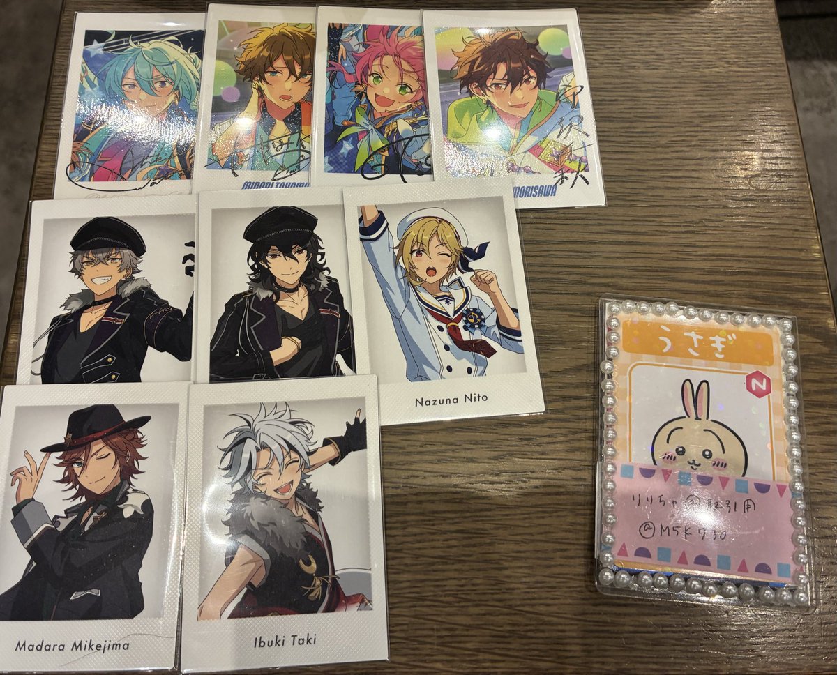 M5K730's tweet photo. 【交換】あんスタ 10周年展示会  ぱしゃっつ
特典
譲） 渉 桃李 翠 千秋 なずな 斑 零 晃牙 維吹

求）ひなた 茨 チトセ
新宿手渡し(1～)又は郵送(2～)
検索からもお気軽にお声掛け下さい https://t.co/DO6HELUqke