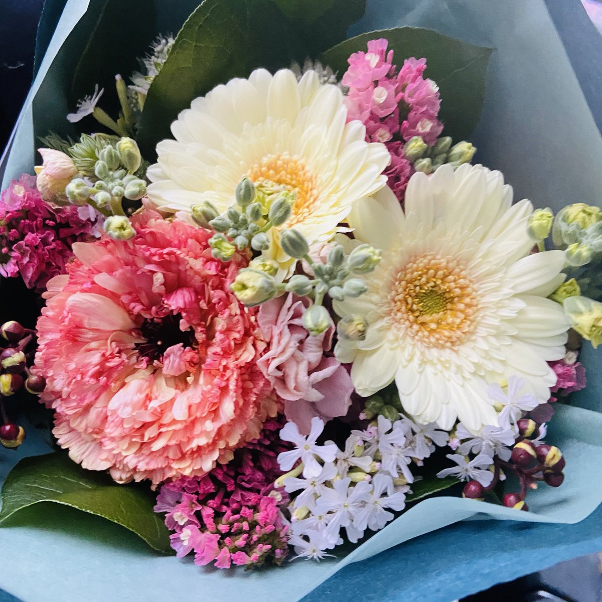 FumiHKJP's tweet photo. そして大学入学おめでとうと長女に素敵なお花をいただきました(スイーツも❤️)。
5月以降落ち着くので、2年間お休みしてた営業&企画を復活して仕事頑張って、また一緒にイベントやりたい!
#一時帰国中
#FORISA https://t.co/GZ77eO259z