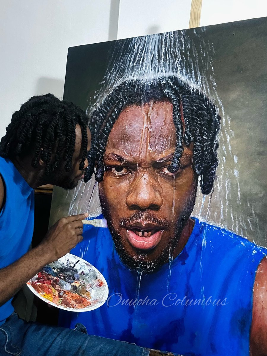 OnuohaColumbus's tweet photo. Self portrait oil on canvas painting 
#art #portrait https://t.co/QEk1Y6SbfJ