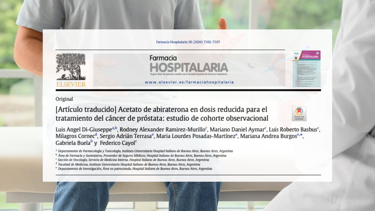 🆕 Acetato de abiraterona en dosis reducida para el tratamiento del cáncer de próstata: estudio de cohorte observacional  <a href="/gedefo_sefh/">GEDEFO</a> #RevistaFarmaciaHospitalaria revistafarmaciahospitalaria.es/es-acetato-abi…