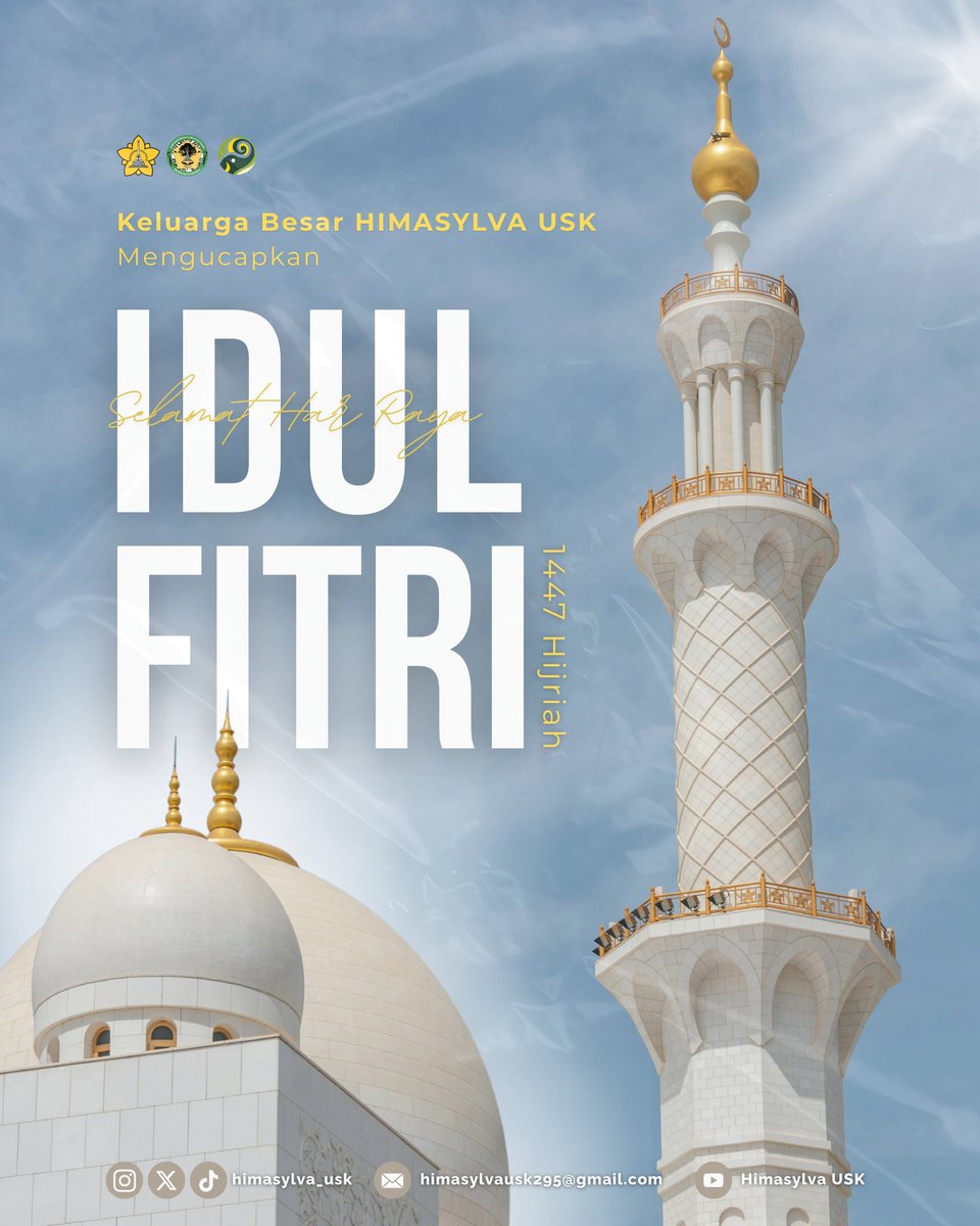 [MEMPERINGATI HARI RAYA IDUL FITRI 1447 H]
Keluarga Besar Himpunan Mahasiswa Kehutanan USK Mengucapkan: Selamat Hari Raya Idul Fitri 1447 Hijriah.